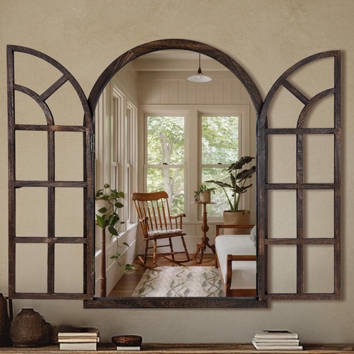 Arched wall mirror with - arched,