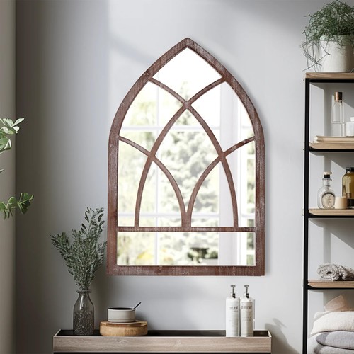 Farmhouse arched window mirror - farmhouse,