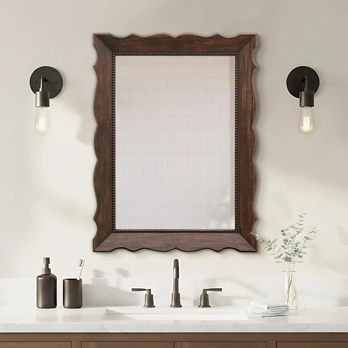Rustic wooden framed mirror - rustic,